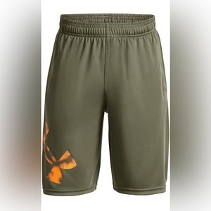 Under Armour Boys' Prototype 2.0 Big Logo Shorts Green Youth Large
